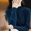 Suéter de Cachemira para Mujer Otoño e Invierno, Suéter Holgado de Cuello Medio Alto de Cachemira, Suéter Base de Lana Versátil, Engrosado