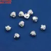 Anillos Separadores Cuadrados de Plata Pura, Tubos Redondos de Junta de Bambú, Accesorios para Tubos Curvos, Cuentas Separadoras Lisas de Plata Blanca, Materiales para Manualidades de Cuentas de Arroz