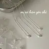 Collar Onihan de Plata de Ley S925 para Mujer Corea del Sur Caperucita Roja Explosiones Moda Cuadrado Cepillado Cadena Simple para Clavícula Joyería
