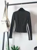 Ropa de Yoga Traje Deportivo para Mujer, Estilo Primavera, Pantalones Acampanados de Cintura Alta, Adelgazante, Baile, Carrera Matutina, Ajustado, Conjunto de Tres Piezas con Cremallera