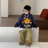 Pantalones largos de algodón puro para niños 2026 nuevo estilo de otoño, pantalones rectos holgados para niños mayores, pantalones casuales de pierna ancha para niños al por mayor