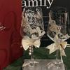 Taça de champanhe feita à mão material taça de brinde de casamento presente DIY para namoradas cálice vidro de alto valor