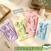 Set de Papelería Serie Flores para Estudiantes de Primaria, Bolígrafo Retráctil Lindo de Macarrón, Bolígrafo de Gel, Útiles Escolares, Regalo de Regreso a Clases