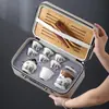 Conjunto de Chá Portátil para Viagem Ink Qianli Jiangshan Expresso Uma Panela Quatro Copos para Empresa Presente de Acompanhamento Logotipo Imprimível