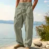 Estación Independiente Transfronteriza Tallas Grandes Casual Deportes al Aire Libre Transpirable Holgado Pierna Recta para Hombre Todas las Estaciones Ropa de Trabajo Multibolsillos Pantalones Largos