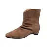 Botines Martin para Mujer que Aumentan la Altura 2026 Nuevos Otoño Vintage Versátiles Botines Cortos Suela Gruesa Punta Fina Corte en V Adelgazantes Botas de Plataforma