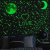 YG908 Combinación Estrella Luna Pegatinas de Pared Luminosas Habitación Infantil Dormitorio Pegatinas Luminosas Punto de Meteoro Pegatinas Fluorescentes