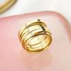 Anillo ancho multicapa de estilo retro minimalista para mujer, moderno y simple, anillo versátil de moda, chapado en plata, apilable