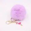 Colgante de Bolsa Bolita de Piel de Perla Llavero de Bola de Piel Llavero de Piel de Conejo Sintético Colgante de Coche Decoración de Bola de Piel Llavero de Piel para Mujer