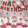 Bandeirola de Puxar Aniversário de Natal Papai Noel Letras de Atmosfera Banner Enfeites Espirais Pendurados Toppers de Bolo Decorações