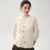 Chaleco cárdigan de cachemira tejido trenzado para otoño e invierno para mujer, suéter sin mangas con botones, elegante chaleco cárdigan de frente abierto