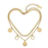 Pulsera popular de titanio y acero estilo ins, moderna, versátil, corazón, mariposa, estrella, geométrica, de acero inoxidable, joyería para la mano