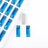 Cristal de Vidrio K9 Rectangular con Pedrería Cosida a Mano de Fondo Plano y Doble Agujero, Accesorios Hechos a Mano de Alta Calidad para Vestidos de Novia DIY