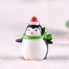 Navidad Lindo Pingüino Pequeño Micro Paisaje Adornos Paisaje de Nieve Llavero Colgante Pingüino Antártico Animales Pequeños