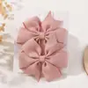 Set de Pinzas para el Cabello de Niña con Lazo de Cola de Golondrina de Color Sólido de Venta Caliente Transfronteriza con Cinta Acanalada Set de Accesorios para el Cabello para Niños