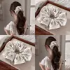 Goma para el Cabello de Satén Estilo Francés de Muguete para Mujer, Accesorio para el Cabello Estilo Perezoso, Goma Elástica de Alta Elasticidad, Cuerda para Coleta, Adorno para el Cabello