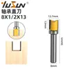Yusheng 8x 1/2 rodamiento fresa recta 4 piezas fresa para carpintería 8-mango rodamiento fresa de recorte cabezal de fresa recta de doble filo