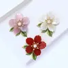 Nuevo Broche de Flor de Esmalte de Lujo Ligero con Pedrería, Pin de Broche Versátil para Moda Femenina