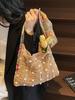 Bolsa de Ombro Transversal Tote Feminina 2026 Estilo Novo Personalizada Tecida com Flores e Decorada com Pérolas Elegante e Fashion