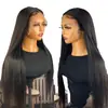 Nova Peruca Longa Reta com Lace Frontal Cabelo Humano Europeia e Americana Touca Lace Frontal