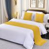 Borde de Cama Defensa Tela Sucia Moderno Simple Lujo Ligero Hogar Hotel Bandera de Cama Toalla de Pie de Cama Color Sólido Ropa de Cama Cubierta de Cama