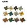 Wt-R601 Energía Trébol de Cuatro Hojas Piedra Preciosa Colgante Pequeño Anillo Chapado en Oro de 18 Quilates Joyería Diaria para Mujer Accesorios de Regalo
