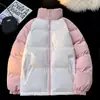 Chaqueta de Algodón con Retazos de Color y Cremallera de Bloqueo de Color, Estilo Nuevo Otoño e Invierno 2025 para Comercio Exterior Transfronterizo, Abrigo de Algodón con Cuello Alto para Hombres y Mujeres, Chaqueta de Pareja