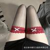 Meio Açúcar Gravidade Aurora Renda Ultra Fina Laço Cor Contrastante Meia 7/8 Meias Brilhantes Meias Sexy para Mulheres 7041