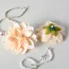 Cabeças de Flores Artificiais na Cor Champagne Coleção, Materiais de Flores para DIY, Cabeças de Flores para Hanfu, Novos Acessórios de Cabelo de Flor de Ameixa Estilo Chinês, Parede de Flores, Decoração de Casamento