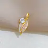 [Oro Real de Cobre] Hoja de Estrella Un Diamante Moda Comercio Exterior Transfronterizo DIY Joyería Cobre Circonio Microincrustado Accesorios Colgantes
