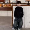 Colección de Invierno para Niños Tongku 2025 Ropa Infantil Versátil de Punto Básico de Huzhou Zhili Suéter para Niños de Cuello Alto Grueso