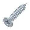 Parafusos Autoatarraxantes de Aço Carbono Temperado Cabeça Escareada Cruzada Ka Cauda Pontiaguda Galvanizados com Zinco Branco Alta Dureza M2M3M3.5M4M5