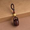 Colgante llavero cubo de palo de rosa un cubo de oro coche hombres y mujeres joyería estilo retro regalo fuente de riqueza cuerda de cadena ancha
