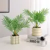 Flores Artificiales Cerámicas de Oficina, Plantas Verdes Simuladas, Plantas Pequeñas en Maceta, Adornos Florales para Paisajismo de Escritorio en Sala de Estar