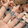 Pulsera de gemas irregulares color azul agua de Venecia original Camellia chapada en 18K estilo de lujo ligero pulsera tesoro azul marino de alta calidad