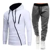 Novo Conjunto de Moletom Esportivo Casual com Zíper para Homens