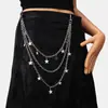 Nueva Cadena con Colgante de Estrella de Cinco Puntas Versátil Cadena de Cintura de Jeans Hip-Hop de Moda Unisex Accesorio Estilo Ins