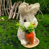 Nuevo Conejo de 13 cm del Fabricante Atracción Turística Transfronteriza Conejo Tejido de Paja de Junco Adorno Navideño Artesanía Tradicional Hecha a Mano Regalo
