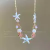 Más allá de la Película Collar de Concha de Estrella de Mar para Mujer Verano Único 2025 Nuevo Estilo de Vacaciones Cadena para Clavícula con Falda