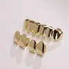 Hiphop Transfronteiriço Hip-Hop Aparelhos Dourados Aparelhos Dourados Banhados a Ouro Dentes Brilhantes Grillz Ouro Real Eletrodepositado Joias para Dentes