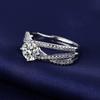 Transmisión en vivo de Douyin Anillo de Moissanita de un quilate de gran venta Sansheng Iii Fabricante para mujer Dropshipping Regalo de San Valentín