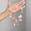 Collar Geométrico Multicapa de Piedra Triturada Flor de Cerezo Transfronterizo Europeo y Americano Diseño Bohemio Exagerado Cadena Versátil para Clavícula para Mujeres