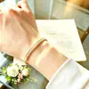 Pulsera de Acero de Titanio Moda Transfronteriza Versátil Diamante Incrustado Pulsera para Mujer Lujo Ligero Sentido de Gama Alta Cadena de Acero Inoxidable Multicolor Joyería