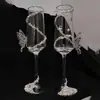Pequeño nicho hecho a mano cristal camelia vaso para tostadas copa de champán paquete de material DIY regalo para boda recién casados