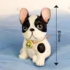 Decoración de Pastel de Cachorro Lindo Método de Decoración Pelea de Perros Manchas Blancas y Negras Decoración de Perro con Cascabel Flor de Girasol Abanico de Papel Tarjeta de Flor