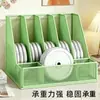 Estantería de Escritorio Malla Metálica Verde Soporte para Libros Estudiante Estante de Almacenamiento de Libros Cinco Niveles con Portalápices Almacenamiento de Archivos
