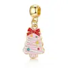 Decorações de Natal Pulseira DIY, Pingente de Árvore de Natal, Colar Artesanal, Pingente de Desenho Animado, Enfeites de Feriado, Decorações Penduradas, Presentes