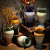 Jarrón de Cerámica Retro Estilo Chino Nuevo de Jingdezhen con Esmalte Degradado para Sala de Estar, Casa de Huéspedes, Entrada Decoración de Arreglo Floral