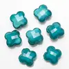 Nuevo Cristal Facetado Agujero Central Trébol de Cuatro Hojas 12mm Jade Porcelana Cristal Cuentas Accesorios para Tocados Accesorios para Joyería DIY