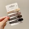 Pinza para el Cabello de Pato Color Café con Leche para Mujer, Pinza para Flequillo, Pasador para la Parte Posterior de la Cabeza, Pinza Recta para el Cabello para Maquillaje y Lavado de Cara, Accesorio para el Cabello